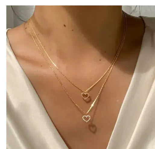 Elegant Heart Layered Necklace for Women