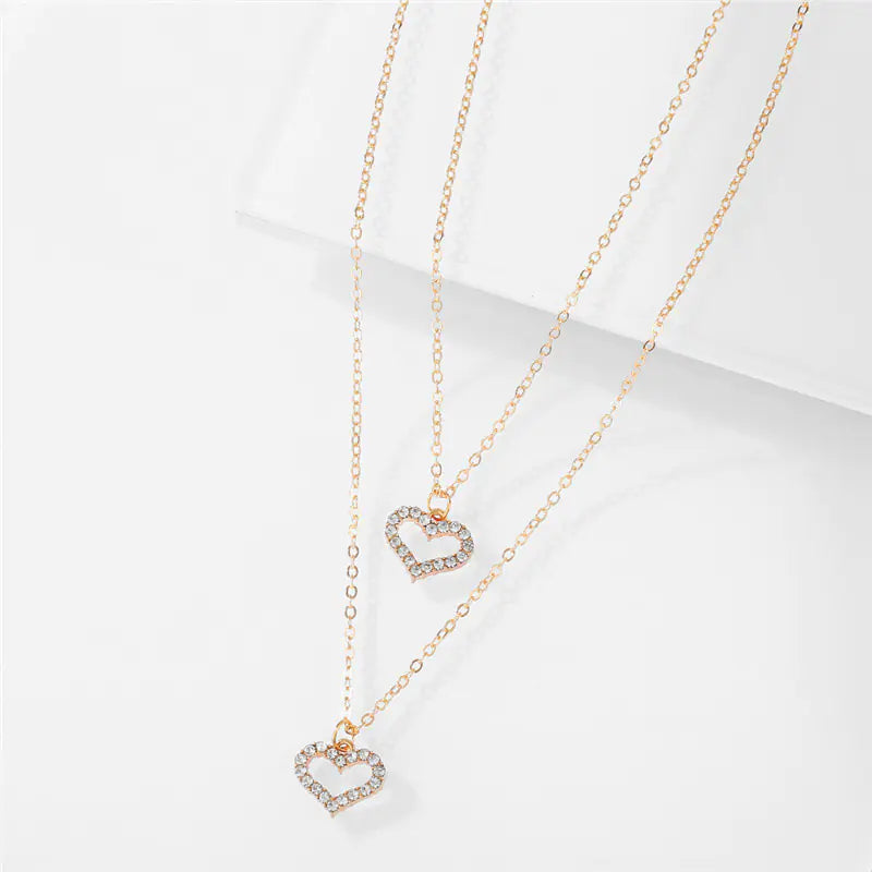 Elegant Heart Layered Necklace for Women