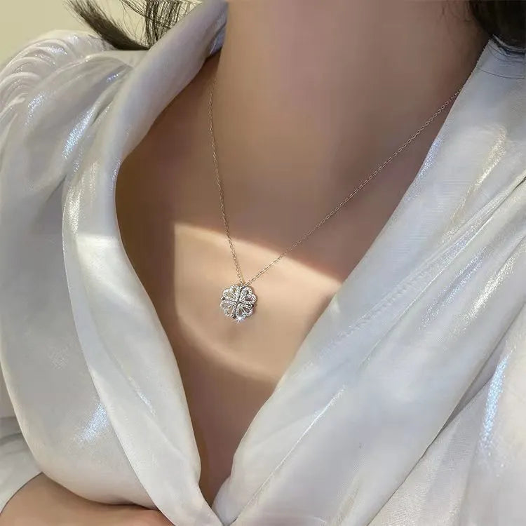 Elegant Clover Heart Necklace