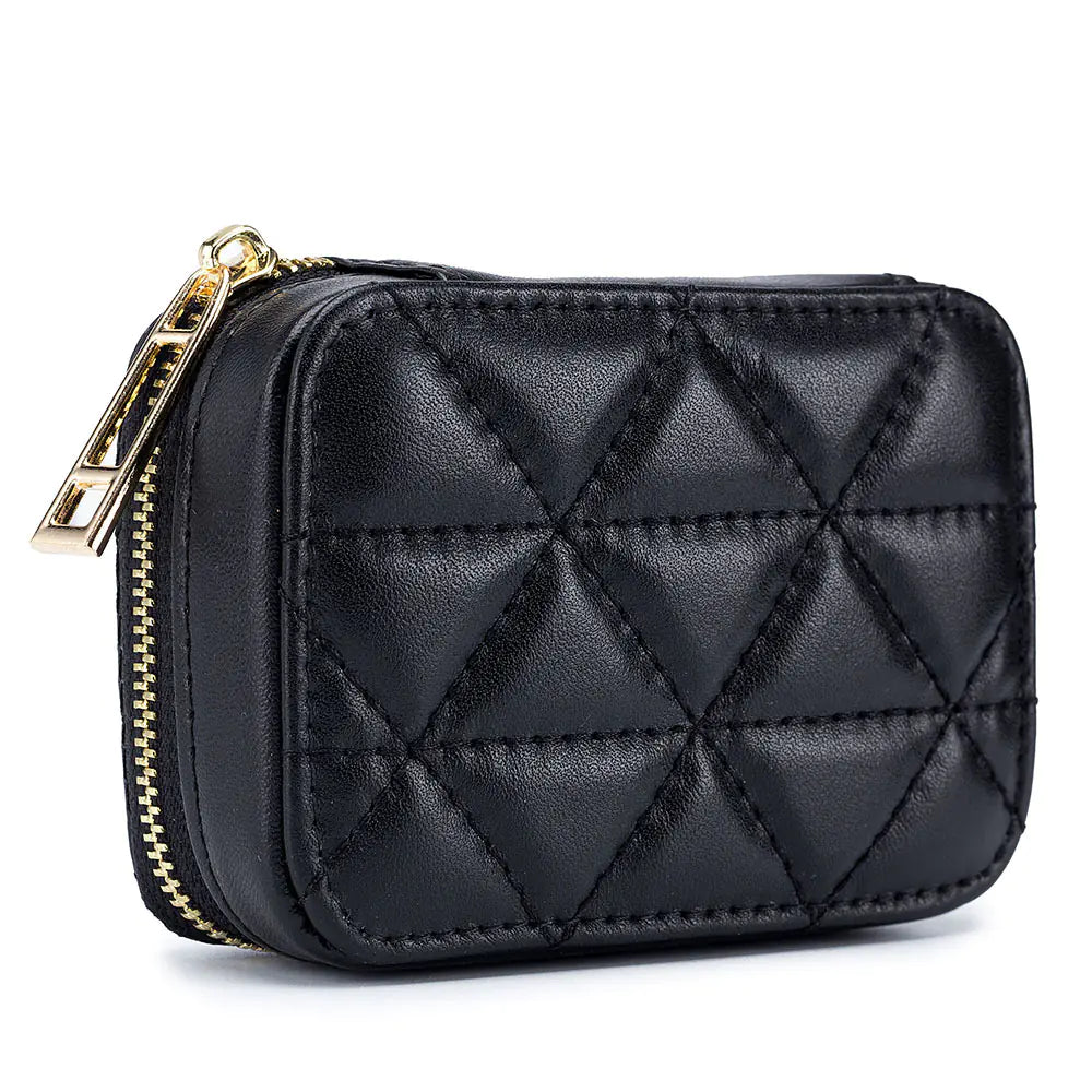 Fashionable Leather Earphone Bag with Mini Cosmetic Purse