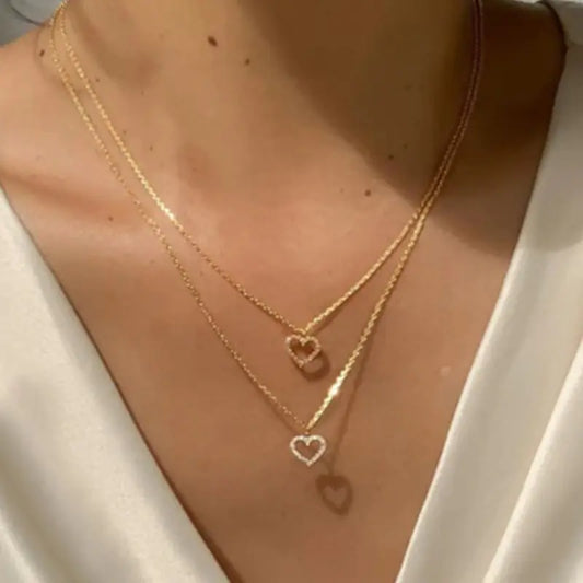 Elegant Heart Layered Necklace for Women