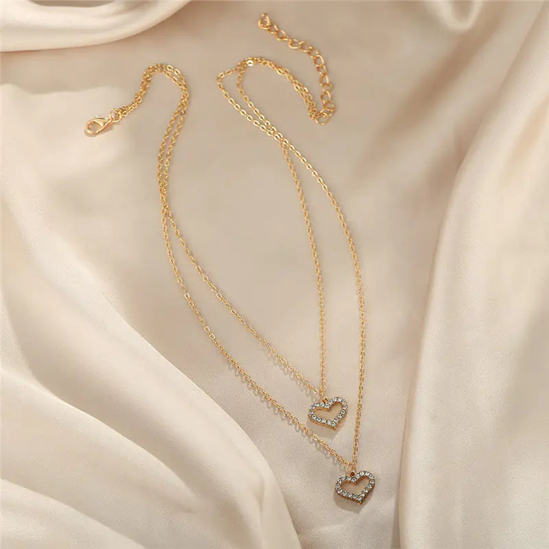 Elegant Heart Layered Necklace for Women