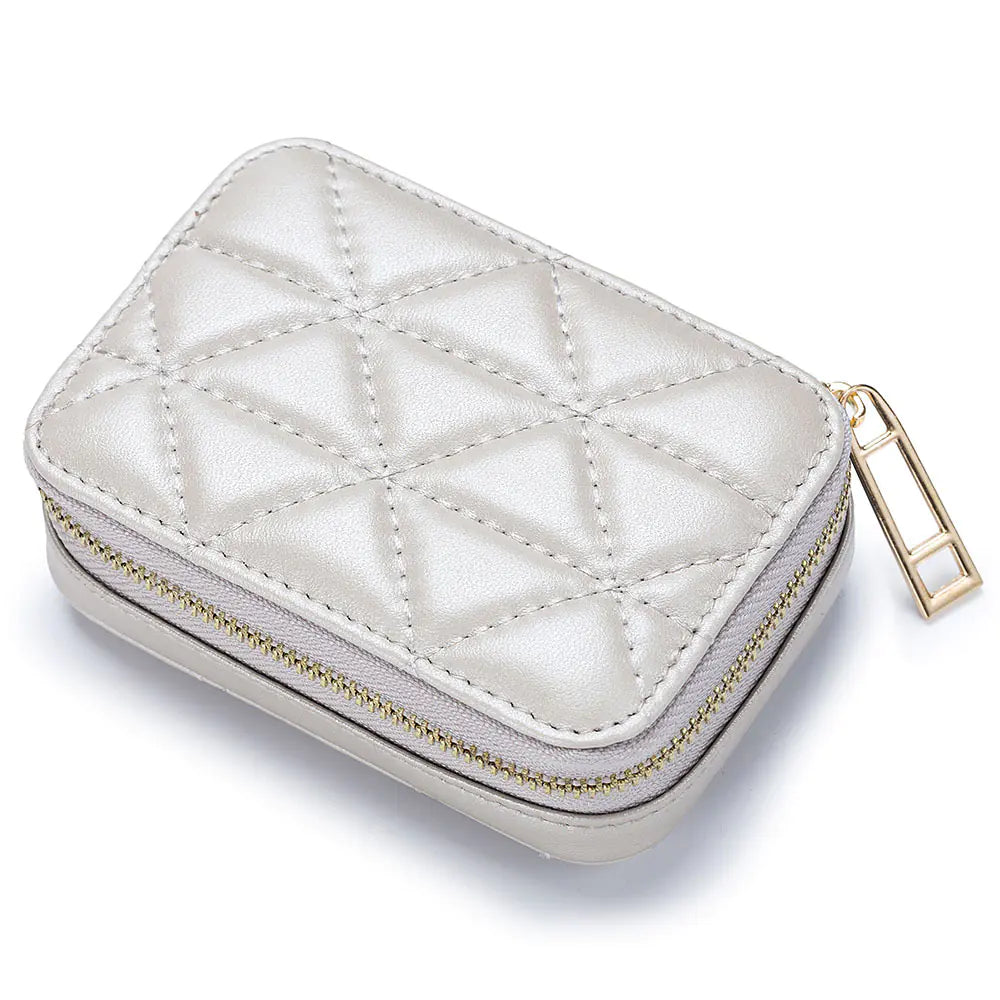 Fashionable Leather Earphone Bag with Mini Cosmetic Purse