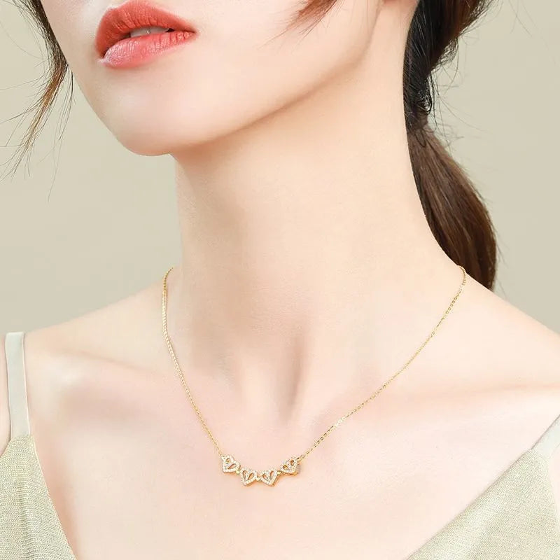 Elegant Clover Heart Necklace