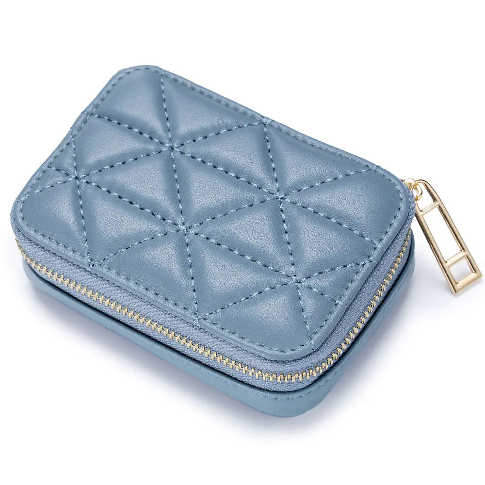 Fashionable Leather Earphone Bag with Mini Cosmetic Purse